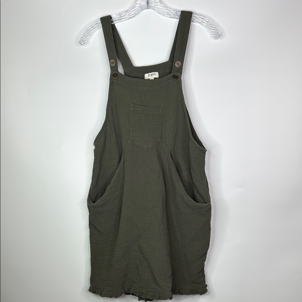 Umgee Green Overall Jumper Dress Size Large - Picture 1 of 8